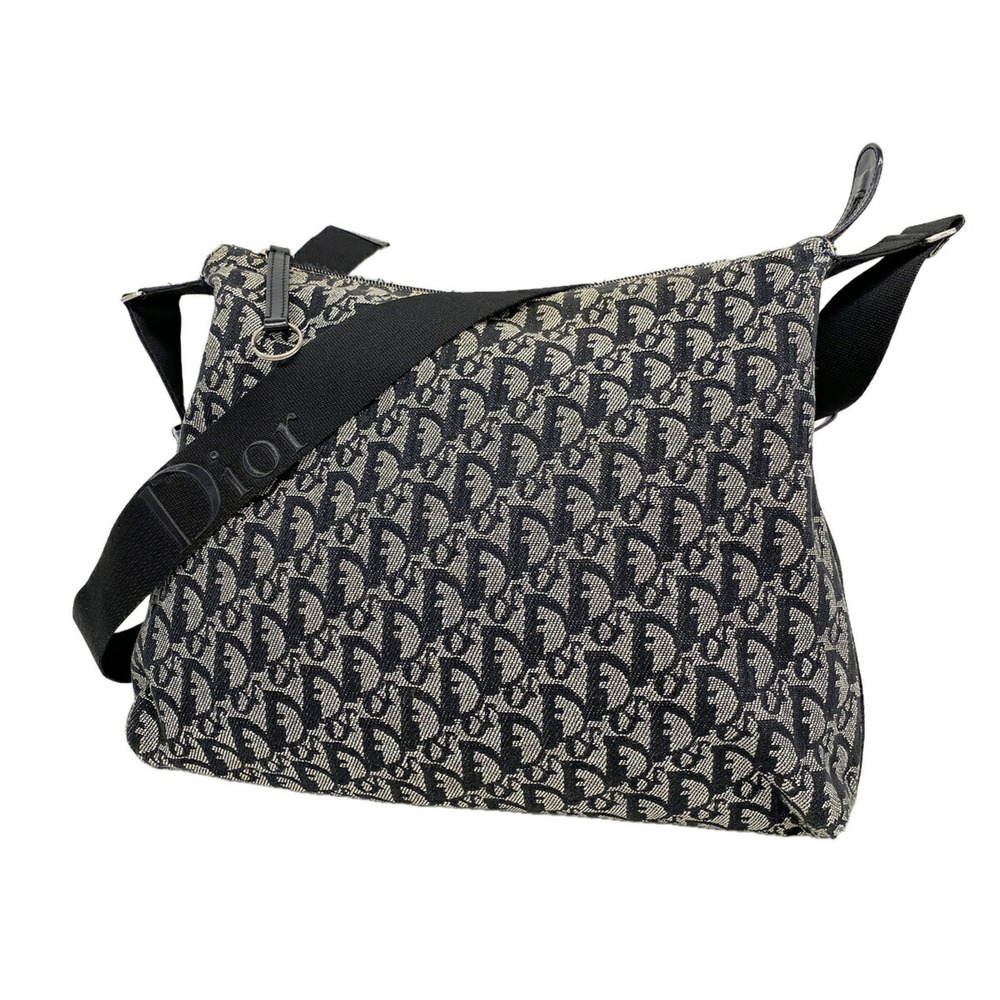 Christian Dior Trotter Canvas Shoulder Bag, Black, Women's